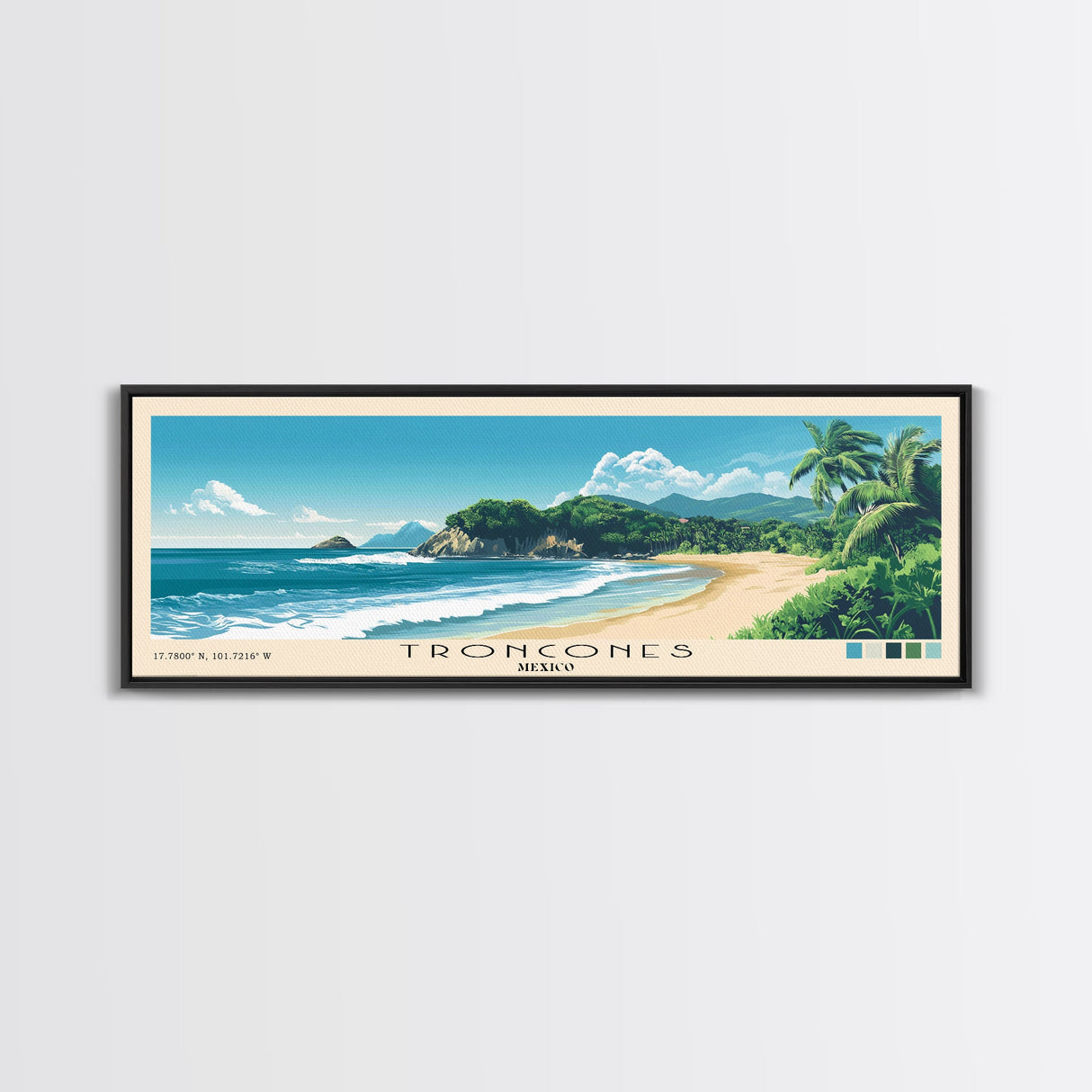 Troncones, Mexico Panoramic Print, Vacation Gift, Mexico Wall Art, Vacation Wall Art, Vacatation Memories, Beach Decor, Beach Or Lakehouse Art