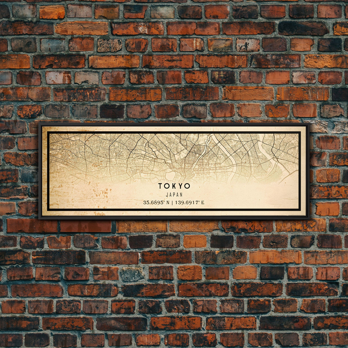 Tokyo Japan Panoramic map print poster or framed canvas, Tokyo map print poster canvas, Japan city map print canvas, Vintage Travel Art