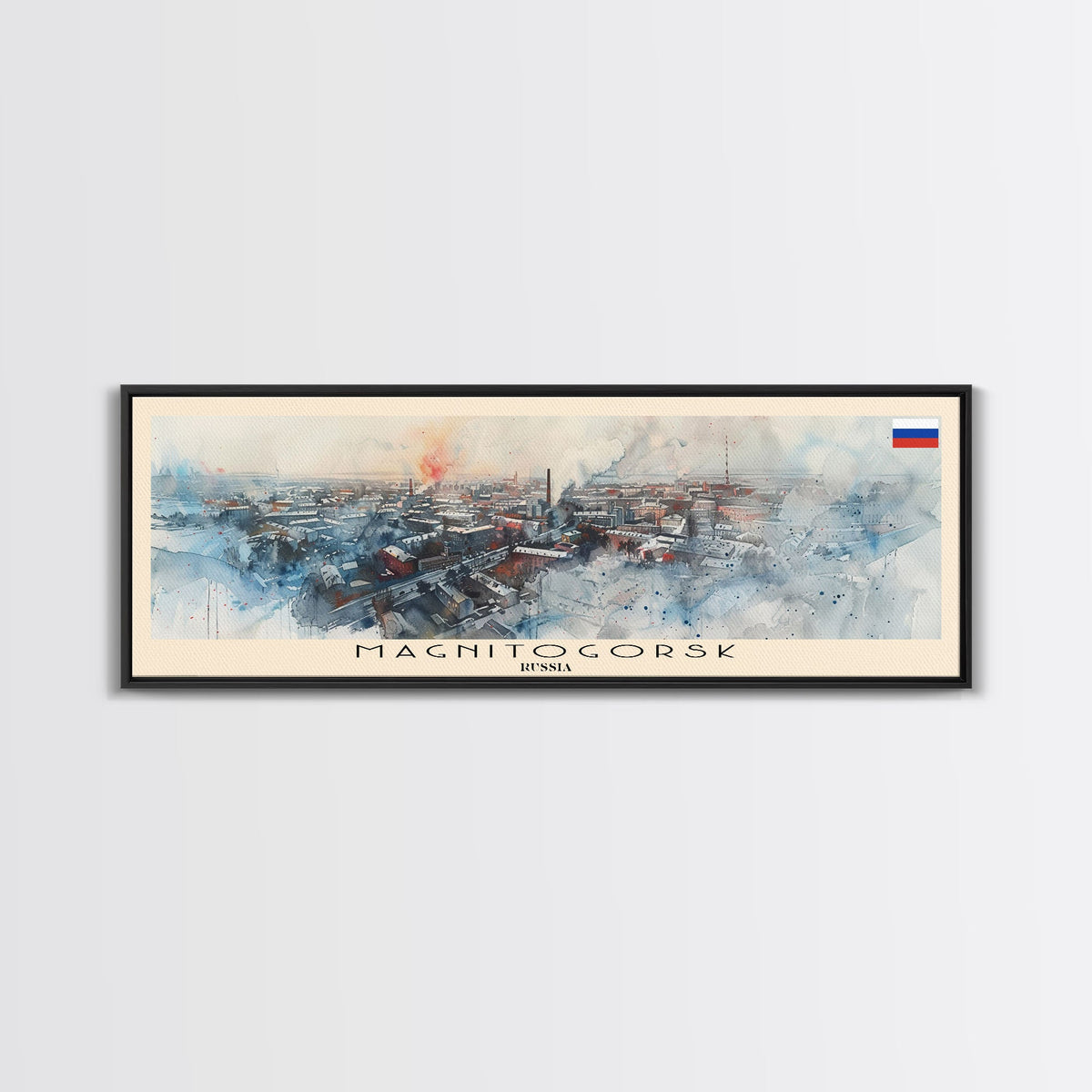 Magnitogorsk Russia Travel Print Wall Art, Panoramic City Art, Travel Art, Wall Decor, Vacation Gift, Framed Canvas Print Or Metal Art