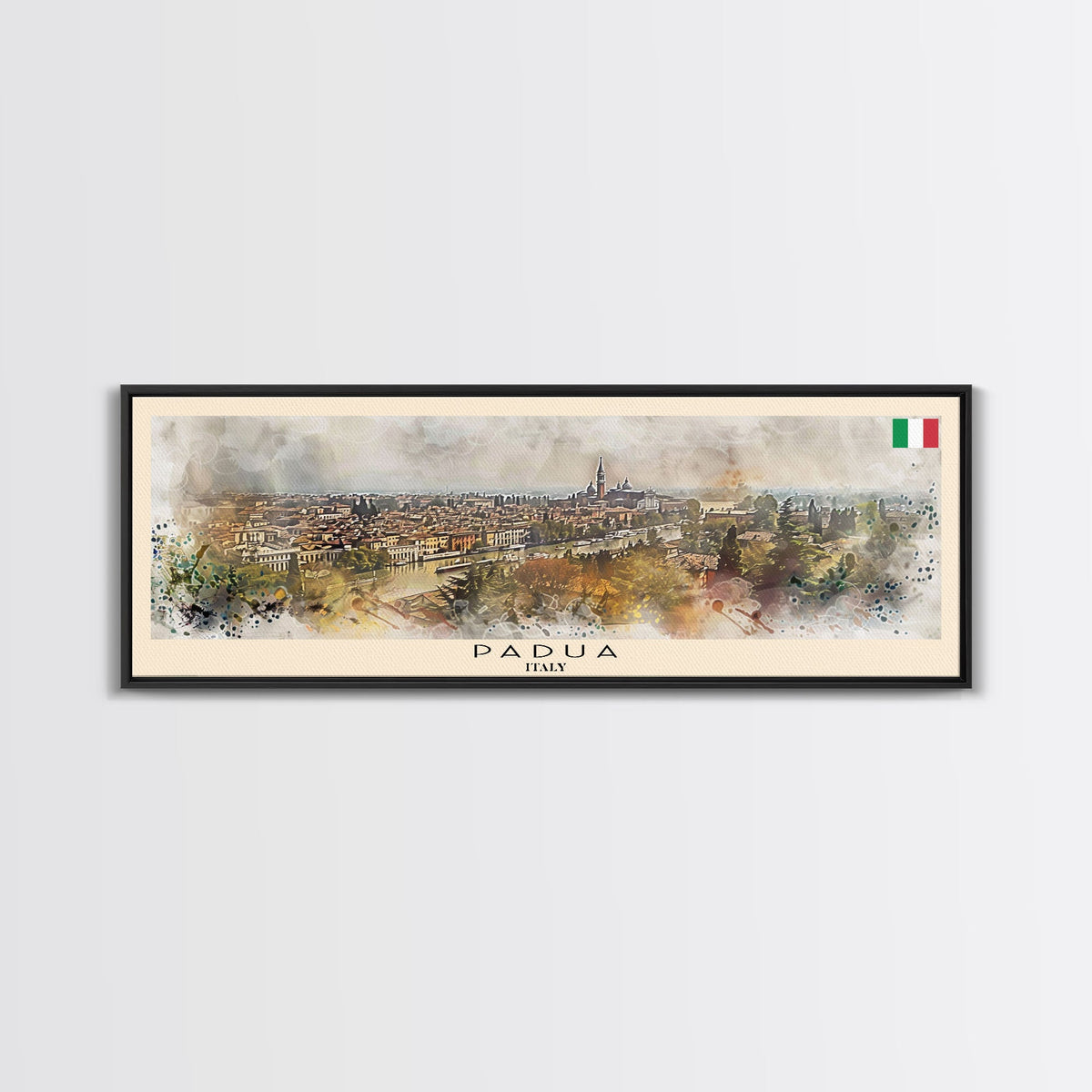 Padua Italy Wall Art, Panoramic Travel Poster, Panoramic Framed Canvas Print, City Wall Art, Wall Hanging Home Decor, Travel Art