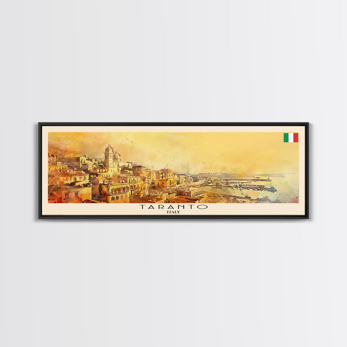 Taranto Italy Travel Art, City Art, Framed Canvas Print or Metal Wall Art, Europe Travel Poster, Panoramic Wall Art, Extra Wide Wall Art