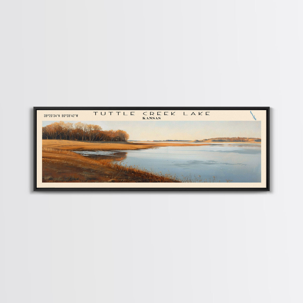 Wapawekka Lake Panoramic Wall Art, Framed Canvas Print, Lake House Decor, Travel Poster, Serene Landscape, Home Decor