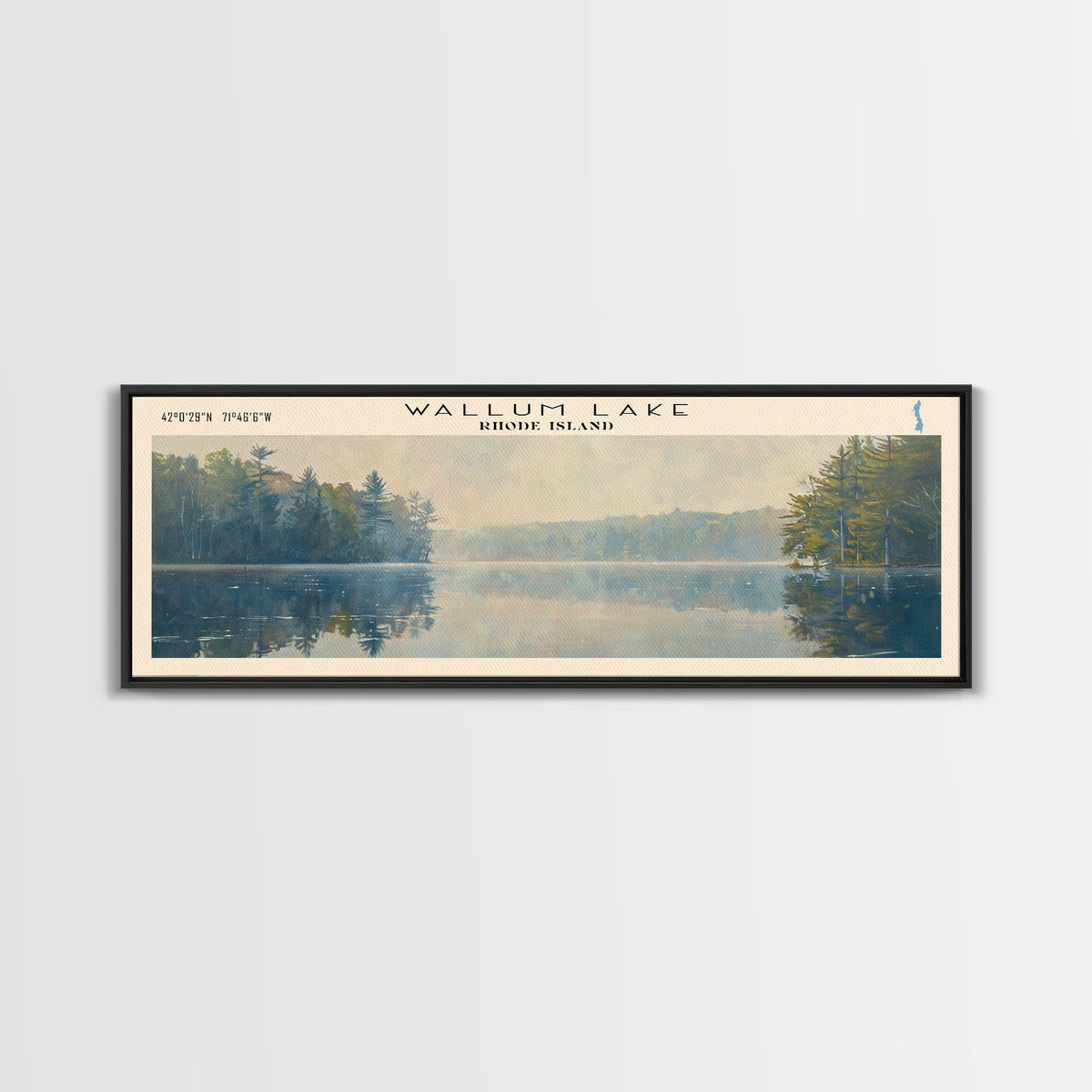 Wilson Lake Arizona Panoramic Wall Art, Framed Canvas Print, Lake House Decor, Travel Poster, Scenic Lake Scene, Bedroom Art