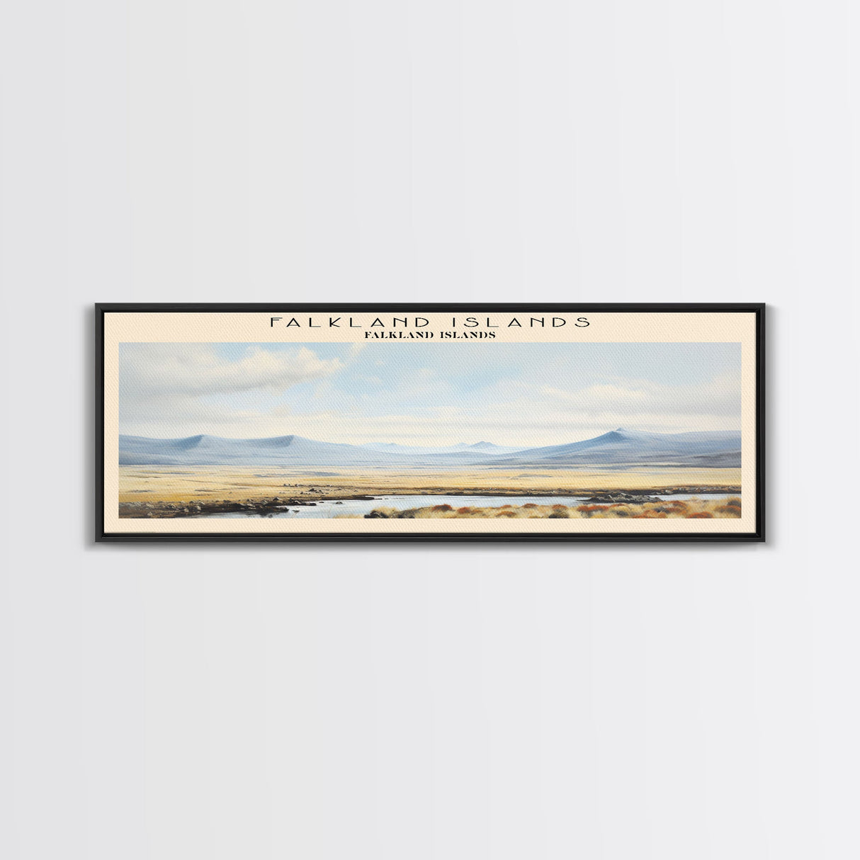 Falkland Islands Framed Canvas Print Travel Poster | Wall Art | Home Decor | Gift For Travel Lover | Wall Hanging | Original Art