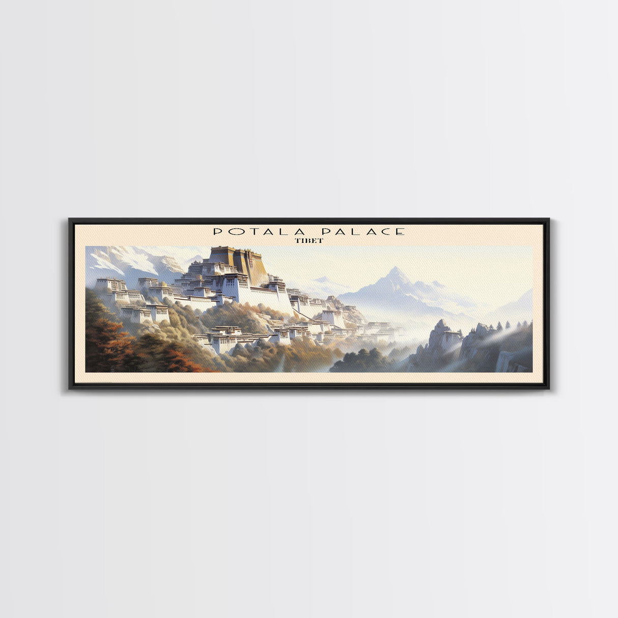Potala Palace COUNTRY Travel Poster Print, Framed Canvas Print, COUNTRY Travel Art, Wood Framed Art, Wall Hanging, Home Decor