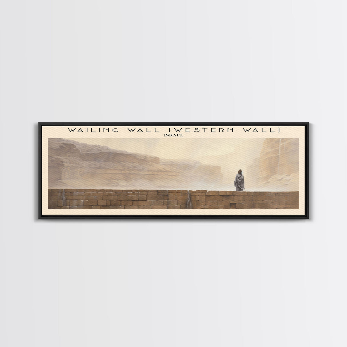 Wailing Wall COUNTRY | Framed Travel Poster Canvas Print | Trendy Wall Art | Watercolor Painting | Living Room Art | Unique Art