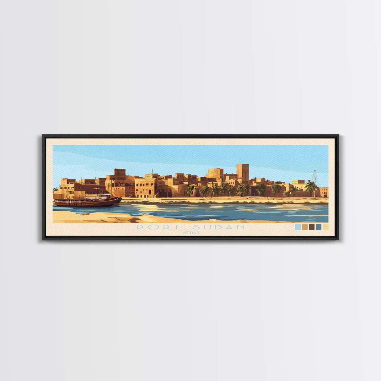 Portoviejo, Ecuador Travel Poster Panoramic Canvas Print, Portoviejo, Ecuador Painting, Ecuador Art, Portoviejo Travel Art, Guest Room Painting