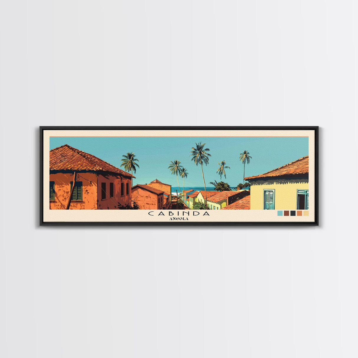 Cabinda, Angola Panoramic Canvas Print, Cabinda, Angola Painting, Angola Art, Cabinda Travel Poster, Travel Art, Vacation Gift