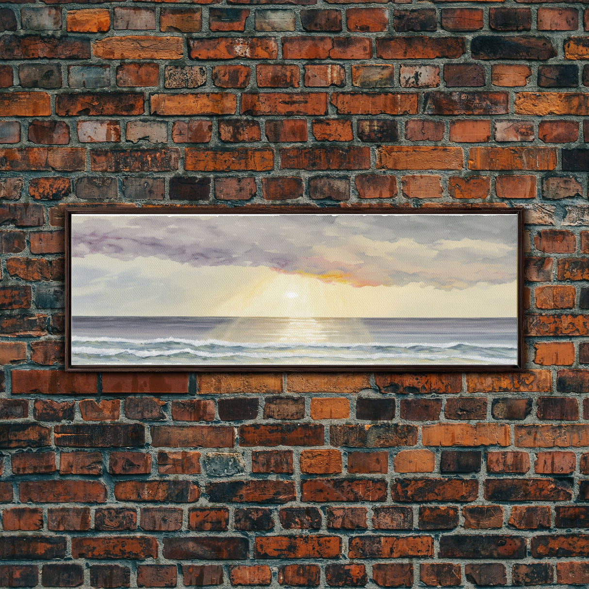 Panoramic Ocean Beach canvas prints Sea landscape Nautical photo Coastal canvas print Sea wave canvas Extra large wall art Ready to hang