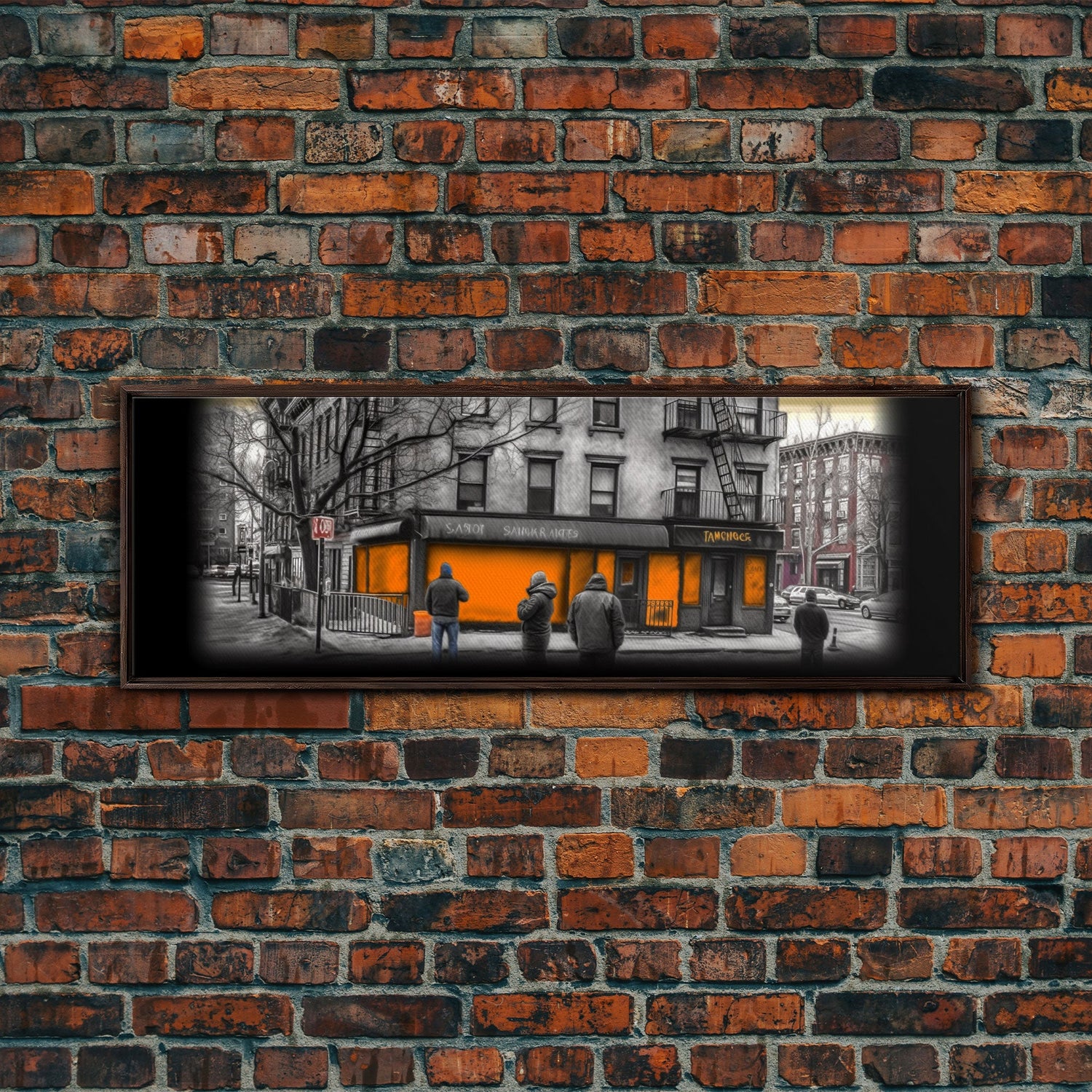 Closed Down Store Canvas Print, Buildings,Street Art, Fall, Autumn, Urban Art, Large Urban Art Print, Panoramic, Wall Art, Canvas Print