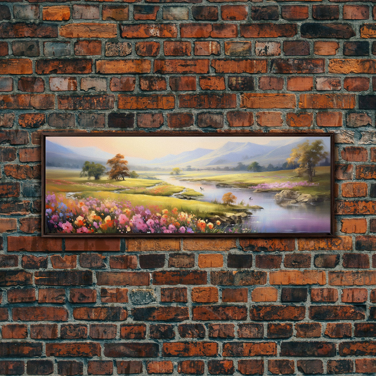 Panoramic Mountain and Forest Canvas Wall Art, Hill and Trees Canvas Wall Decor, Nature and Forest Decoration, Canvas Print Home Decor