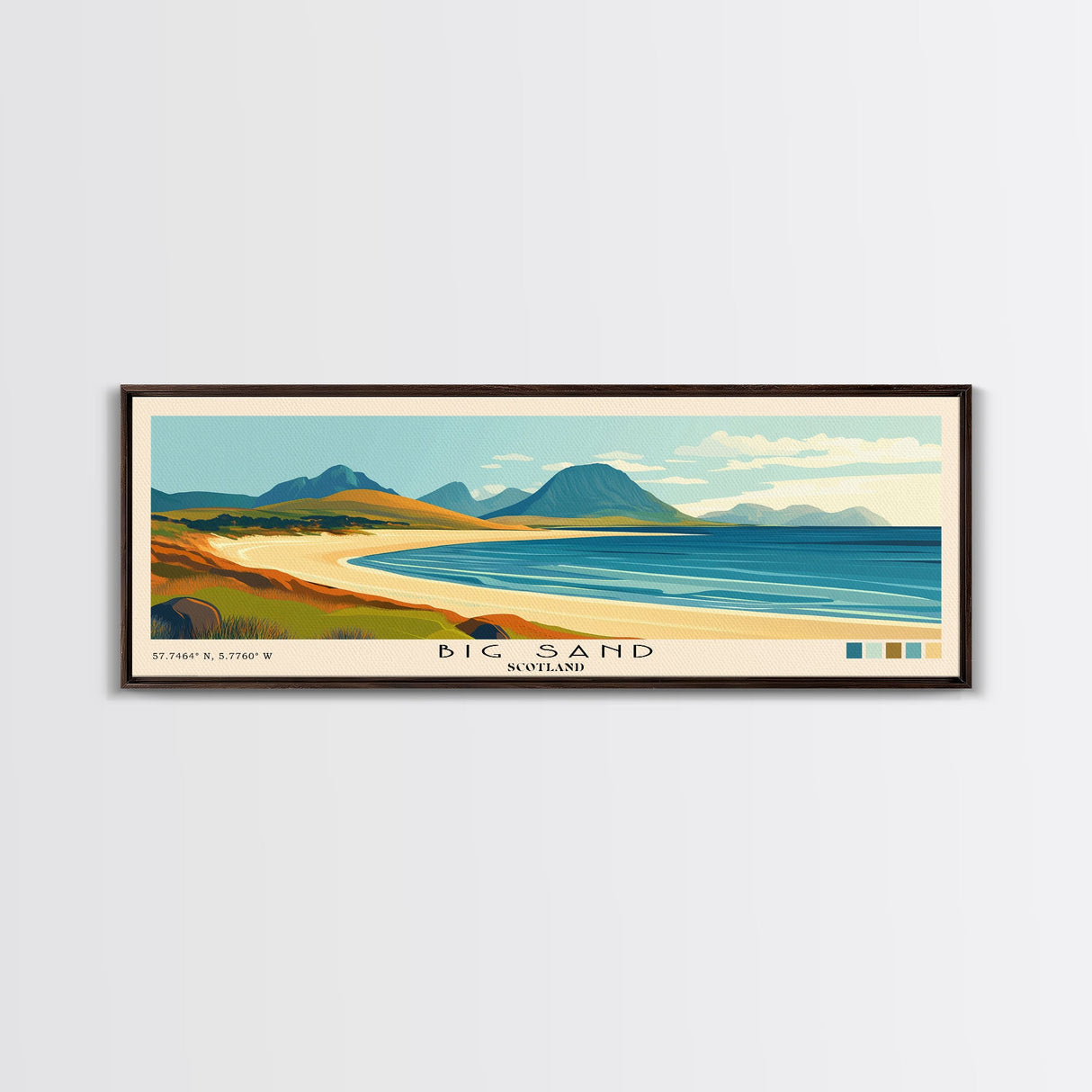 Big Sand, Scotland Panoramic Print, Vacation Gift, Scotland Wall Art, Vacation Wall Art, Vacatation Memories, Beach Decor, Beach Or Lakehouse Art