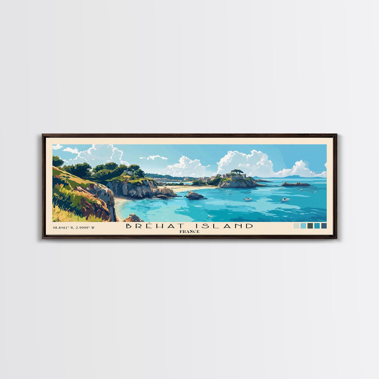 Bréhat Island, France Panoramic Print, Vacation Gift, France Wall Art, Vacation Wall Art, Vacatation Memories, Beach Decor, Beach Or Lakehouse Art