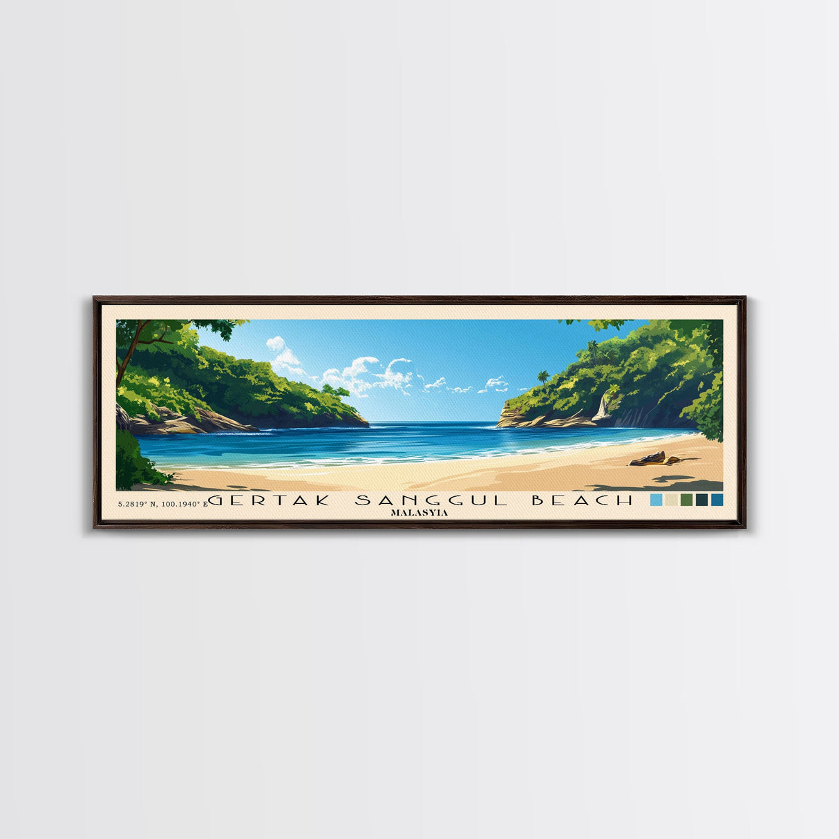 Gertak Sanggul Beach, Malasyia Panoramic Print, Vacation Gift, Malasyia Wall Art, Vacation Wall Art, Vacatation Memories, Beach Decor, Beach Or Lakehouse Art