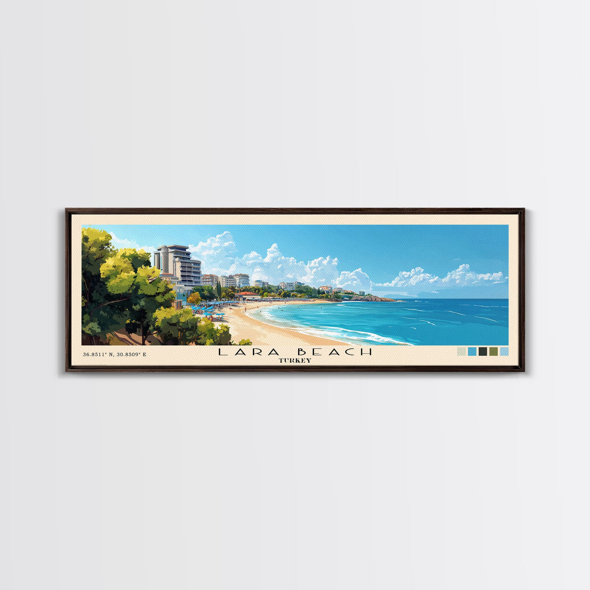 Lara Beach, Turkey Panoramic Print, Vacation Gift, Turkey Wall Art, Vacation Wall Art, Vacatation Memories, Beach Decor, Beach Or Lakehouse Art