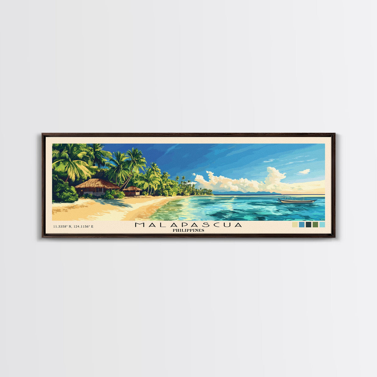 Malapascua, Philippines Panoramic Print, Vacation Gift, Philippines Wall Art, Vacation Wall Art, Vacatation Memories, Beach Decor, Beach Or Lakehouse Art