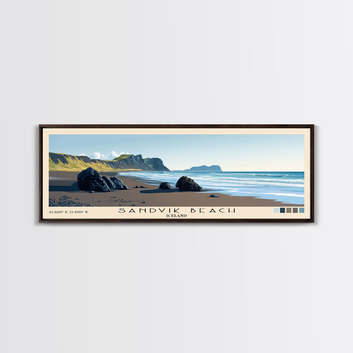 Sandvik Beach, Iceland Panoramic Print, Vacation Gift, Iceland Wall Art, Vacation Wall Art, Vacatation Memories, Beach Decor, Beach Or Lakehouse Art
