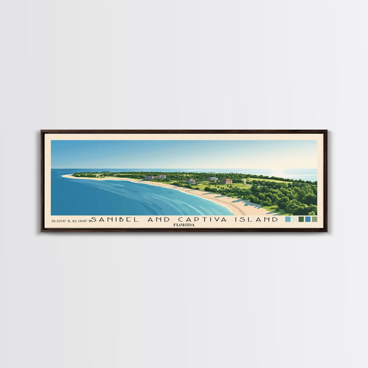 Sanibel and Captiva Island, Florida Panoramic Print, Vacation Gift, Florida Wall Art, Vacation Wall Art, Vacatation Memories, Beach Decor, Beach Or Lakehouse Art