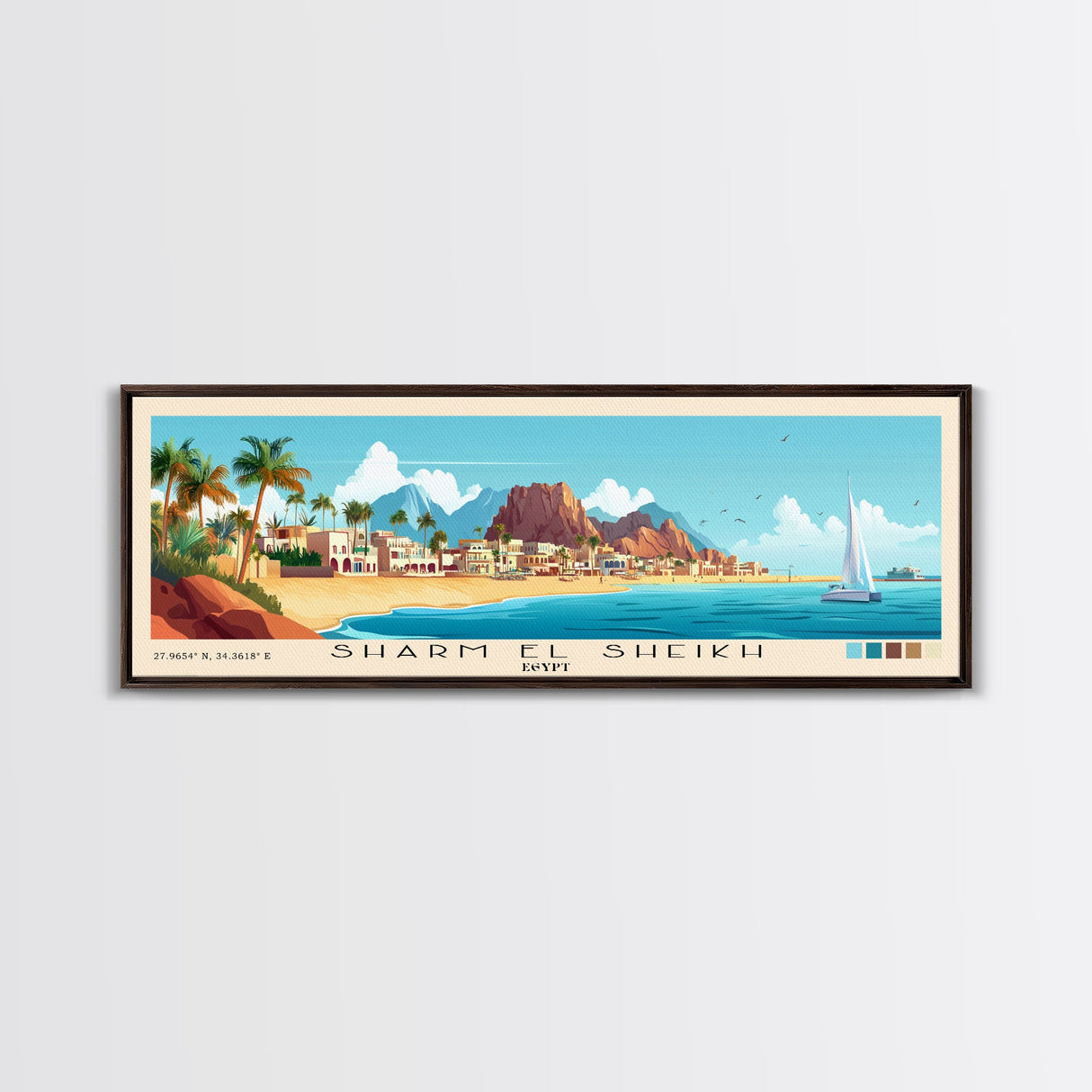 Sharm El Sheikh, Egypt Panoramic Print, Vacation Gift, Egypt Wall Art, Vacation Wall Art, Vacatation Memories, Beach Decor, Beach Or Lakehouse Art