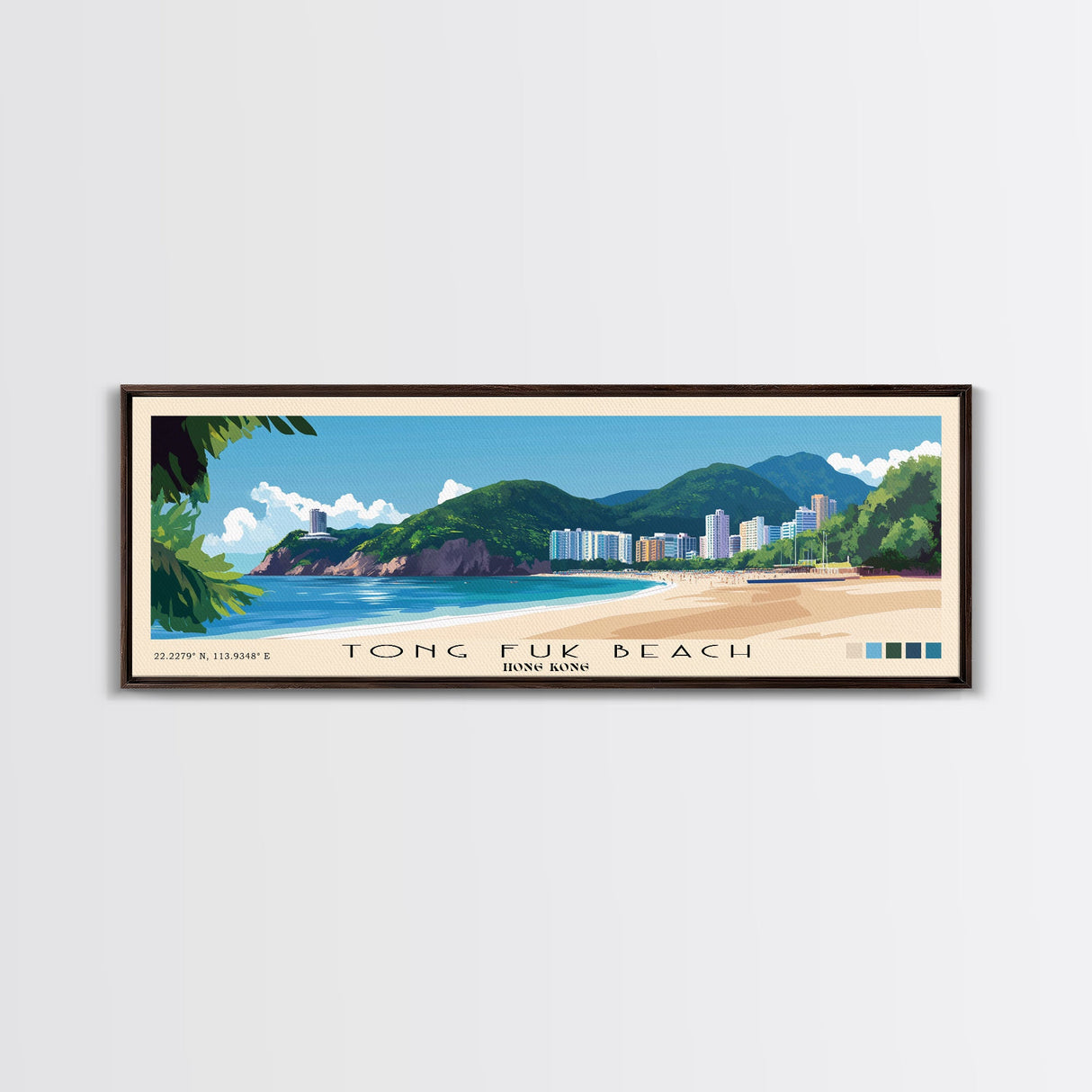 Tong Fuk Beach, Hong Kong Panoramic Print, Vacation Gift, Hong Kong Wall Art, Vacation Wall Art, Vacatation Memories, Beach Decor, Beach Or Lakehouse Art