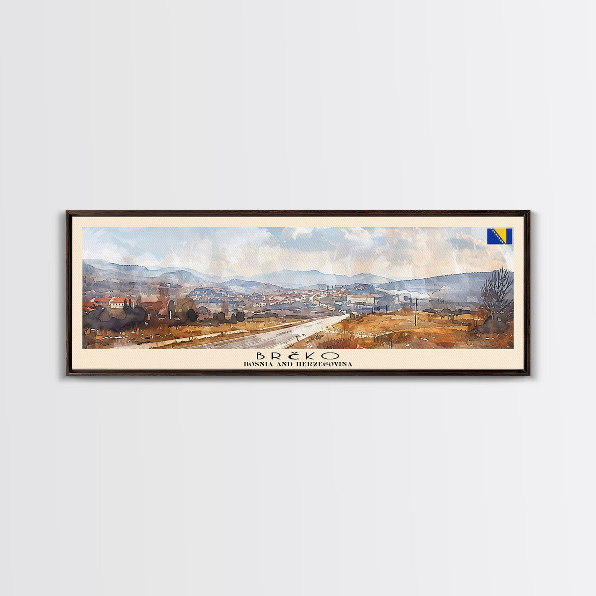 Brčko Bosnia Wall Art, Panoramic Travel Poster, Panoramic Framed Canvas Print, City Wall Art, Wall Hanging Home Decor, Travel Art