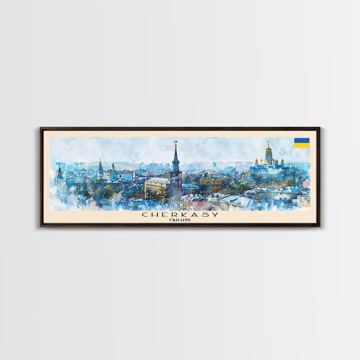 Cherkasy Ukraine Travel Art, City Art, Framed Canvas Print or Metal Wall Art, Europe Travel Poster, Panoramic Wall Art, Extra Wide Wall Art