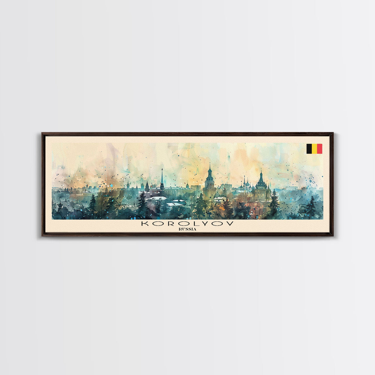 Korolyov Russia Wall Art, Panoramic Travel Poster, Panoramic Framed Canvas Print, City Wall Art, Wall Hanging Home Decor, Travel Art