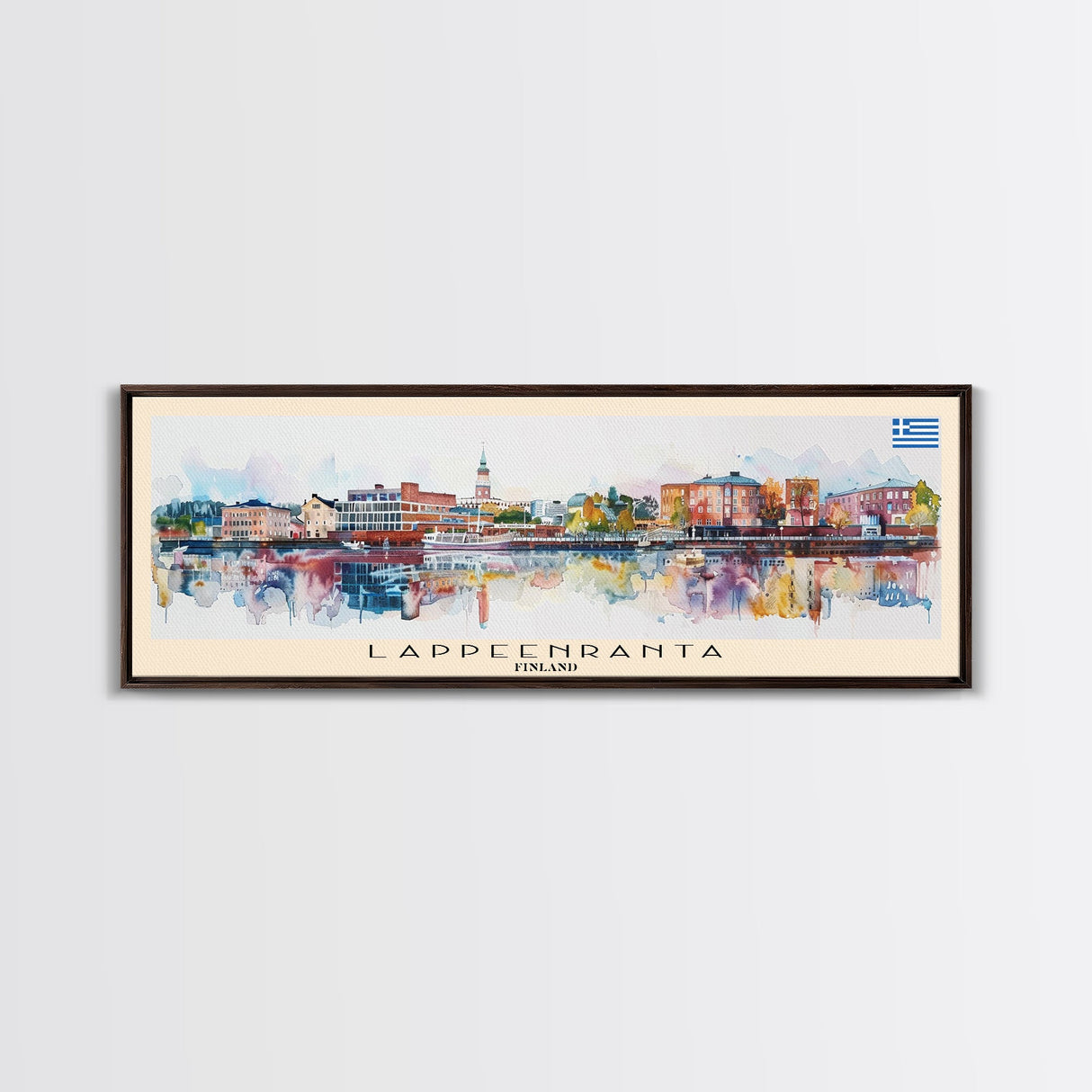 Lappeenranta Finland Panoramic Travel Poster, Framed Canvas Print or Metal Wall Art, Travel Art, Home Decor, Panoramic Painting, Midcentury Art