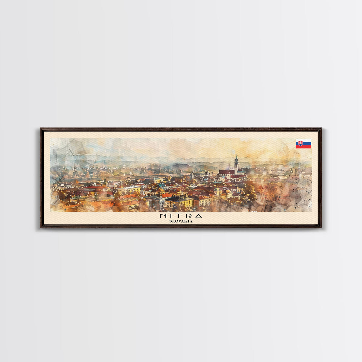 Nitra Slovakia Wall Art, Panoramic Travel Poster, Panoramic Framed Canvas Print, City Wall Art, Wall Hanging Home Decor, Travel Art