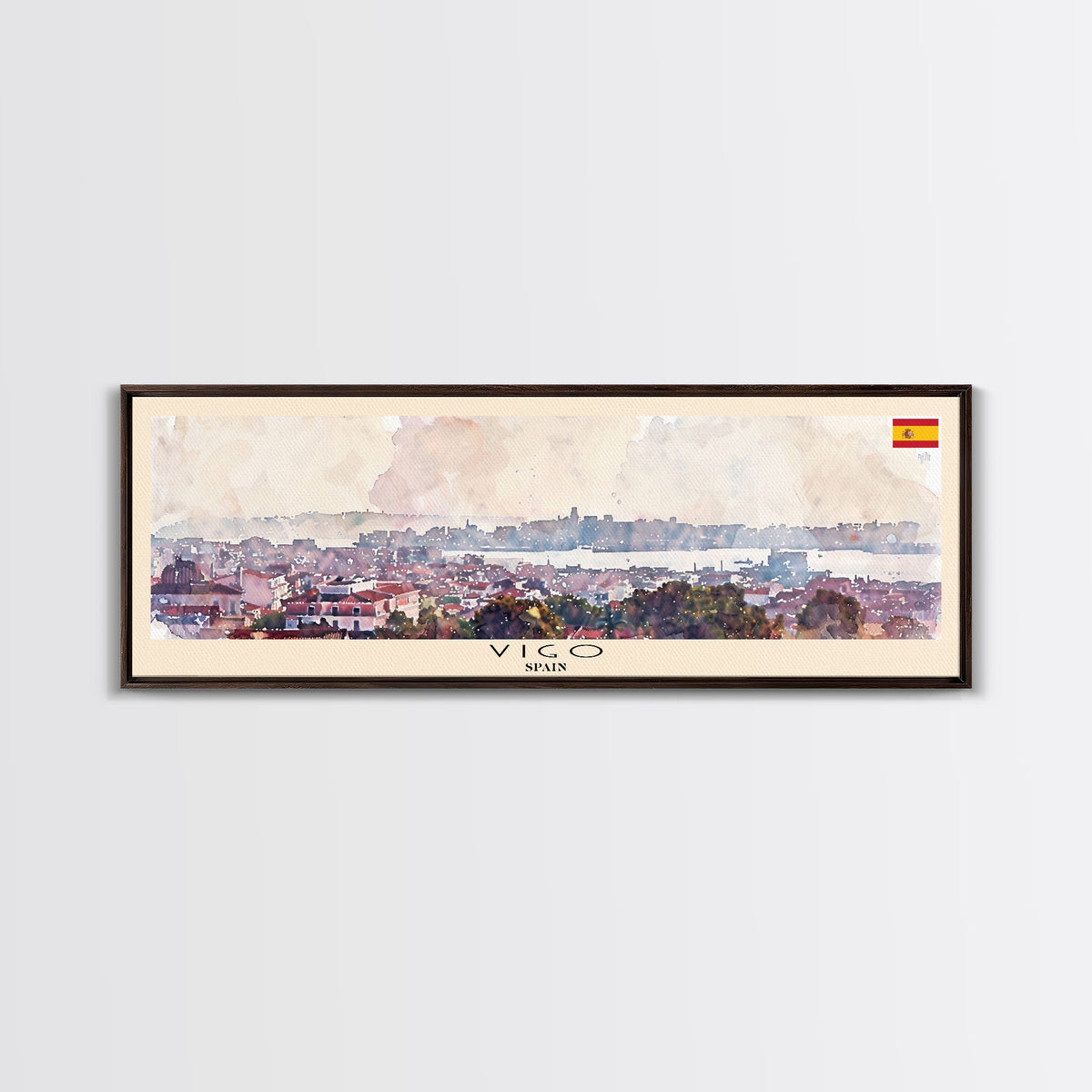 Vigo Spain Wall Art, Panoramic Travel Poster, Panoramic Framed Canvas Print, City Wall Art, Wall Hanging Home Decor, Travel Art