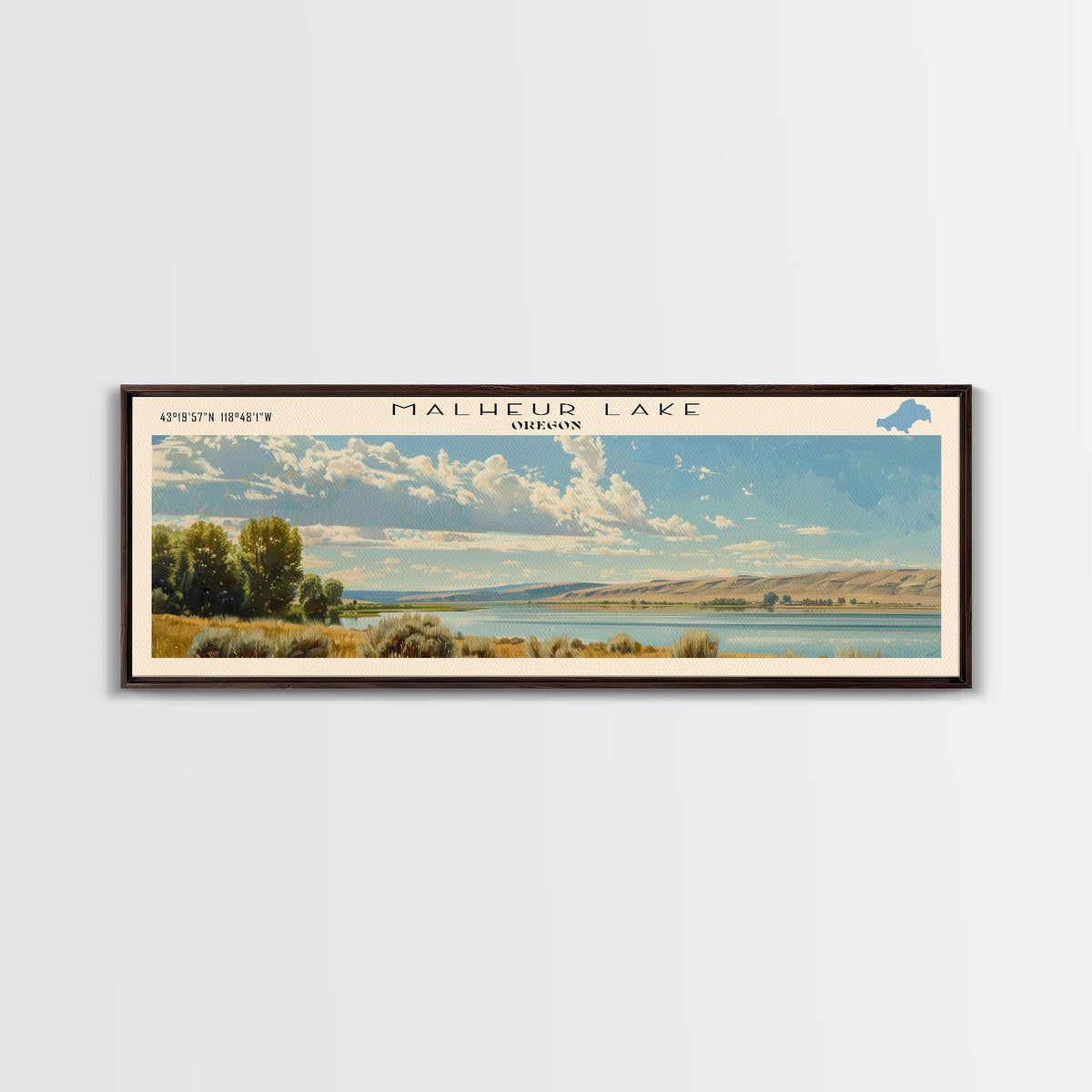 Merrill Creek Reservoir New Jersey Framed Canvas Print, Lake House Decor, Panoramic Wall Art, Travel Poster, Scenic Landscape Painting, Living Room Decor