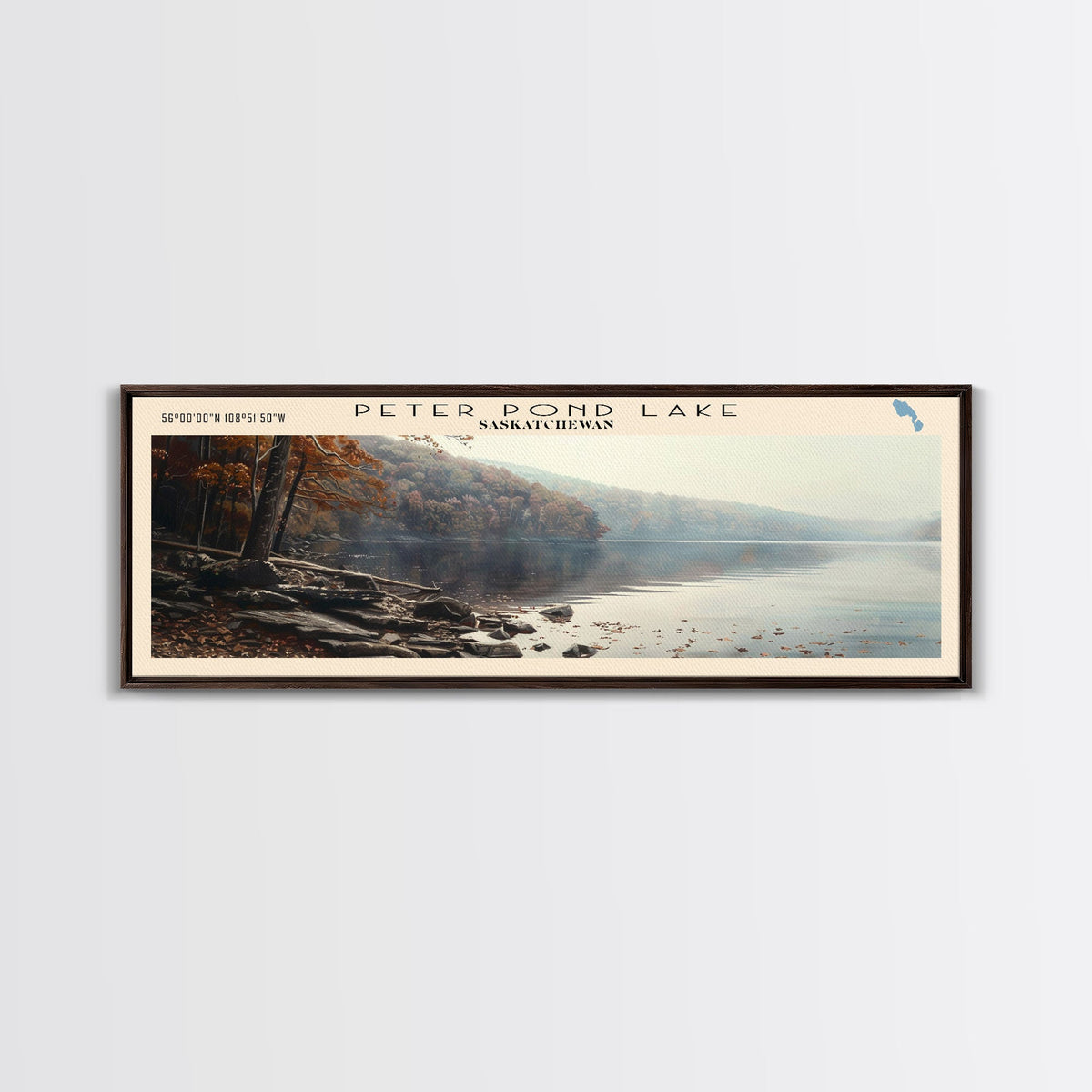 Radner Lake Tennessee Framed Canvas Print, Lake House Decor, Wall Art, Panoramic Travel Poster, Scenic Wall Art, Living Room Decor