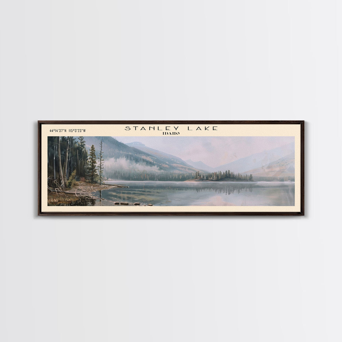 Tamiahua Panoramic Wall Art, Framed Canvas Print, Lake House Decor, Travel Poster, Beautiful Lake Painting, Bedroom Decor