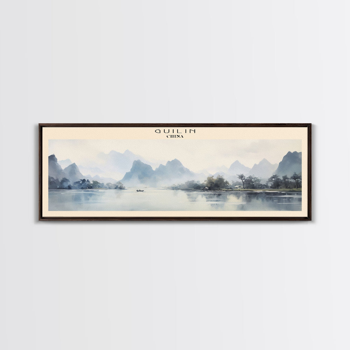 Guilin COUNTRY Travel Poster Print, Framed Canvas Print, COUNTRY Travel Art, Wood Framed Art, Wall Hanging, Home Decor