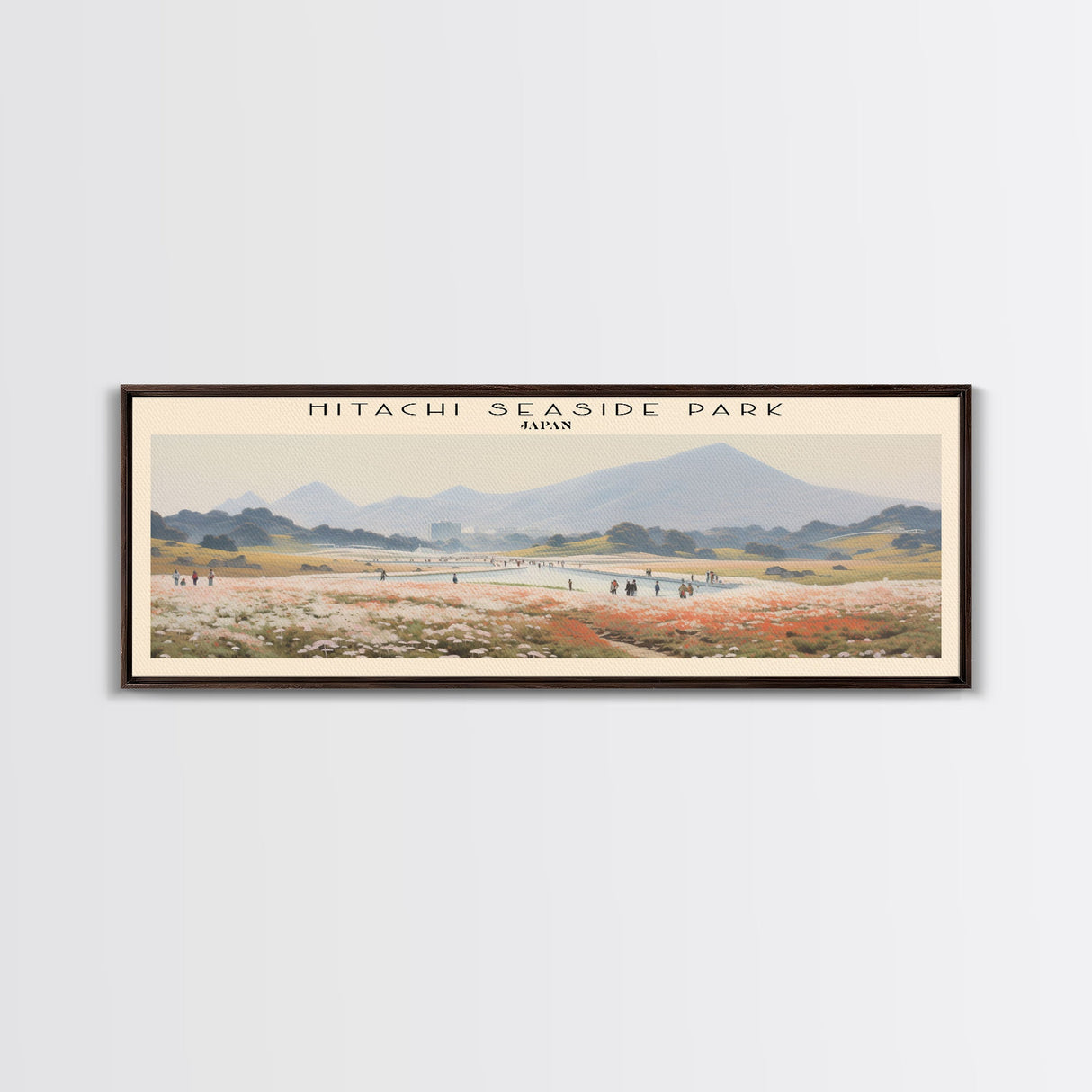 Hitachi Seaside Park COUNTRY | Framed Travel Poster Canvas Print | Trendy Wall Art | Watercolor Painting | Living Room Art | Unique Art