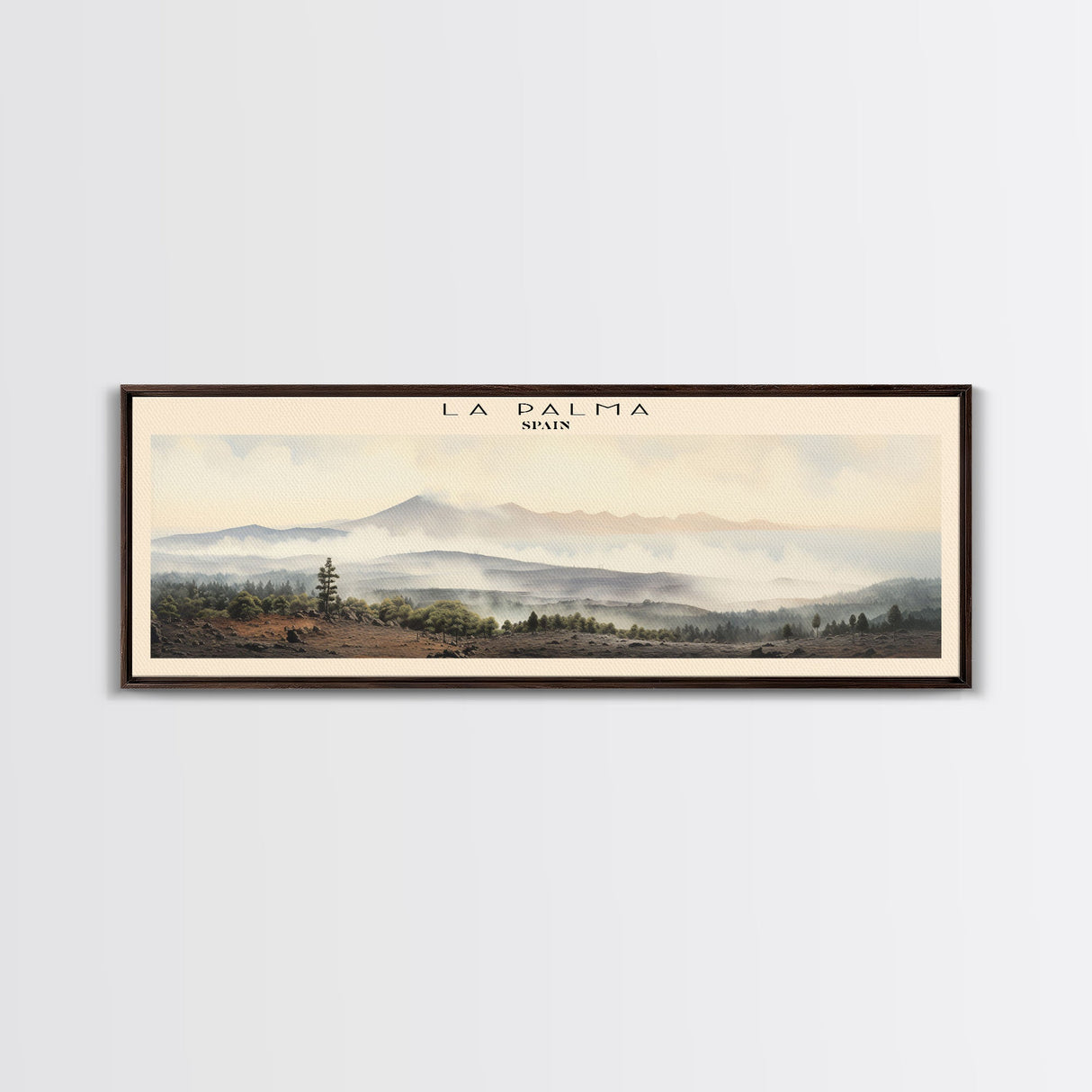 La Palma Travel Poster Print, Framed Canvas Print, COUNTRY Travel Art, Wood Framed Art, Wall Hanging, Home Decor