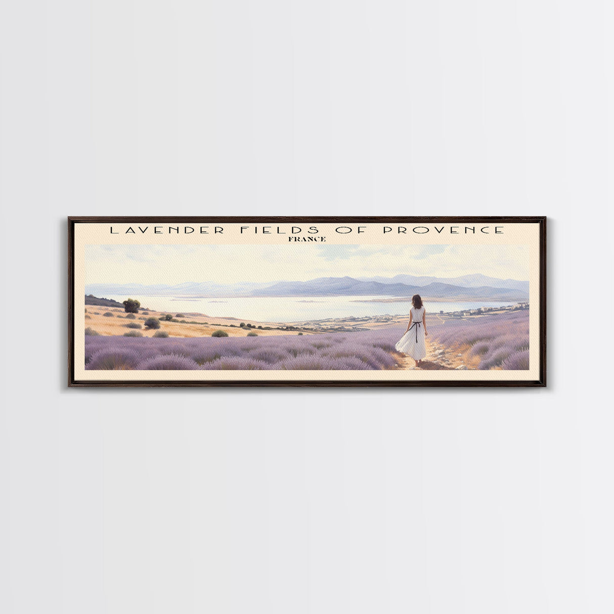 Lavender Fields of Provence Travel Poster Print, Framed Canvas Print, COUNTRY Travel Art, Wood Framed Art, Wall Hanging, Home Decor