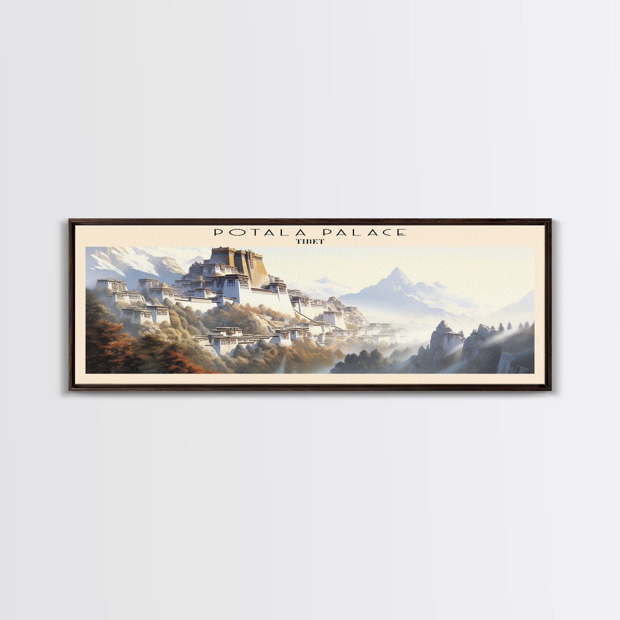 Potala Palace COUNTRY Travel Poster Print, Framed Canvas Print, COUNTRY Travel Art, Wood Framed Art, Wall Hanging, Home Decor