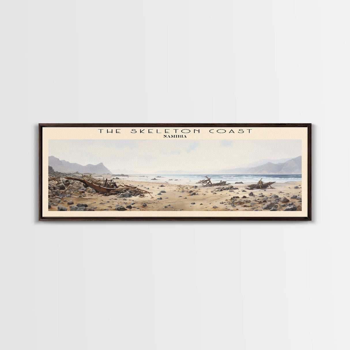 The Skeleton Coast Travel Poster Print, Framed Canvas Print, COUNTRY Travel Art, Wood Framed Art, Wall Hanging, Home Decor
