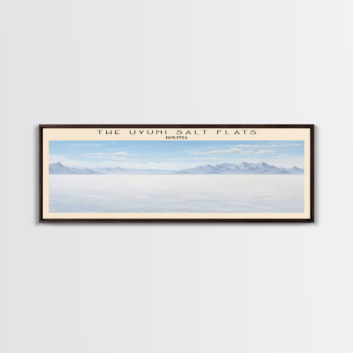 The Uyuni Salt Flats COUNTRY | Framed Travel Poster Canvas Print | Trendy Wall Art | Watercolor Painting | Living Room Art | Unique Art