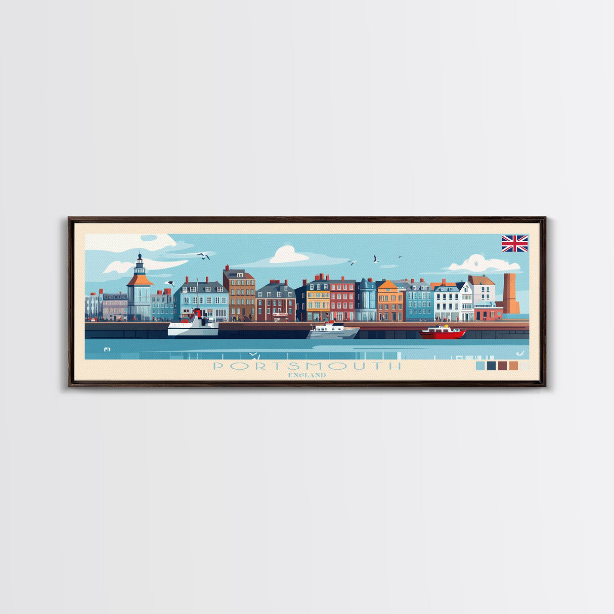 Port Sudan, Sudan Panoramic Travel Poster Canvas Print, Port Sudan, Sudan Painting, Sudan Art, Port Sudan Travel Art, Guest Room Painting