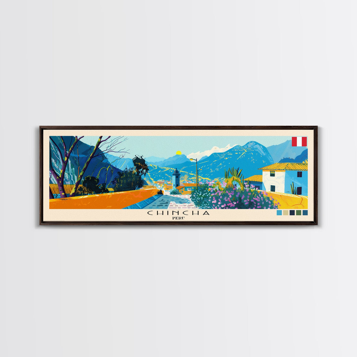 Chincha, Peru Panoramic Canvas Print, Chincha, Peru Painting, Peru Art, Chincha Travel Poster, Travel Art, Guest Room Painting