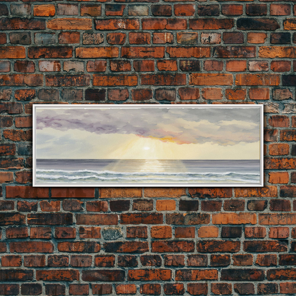 Panoramic Ocean Beach canvas prints Sea landscape Nautical photo Coastal canvas print Sea wave canvas Extra large wall art Ready to hang