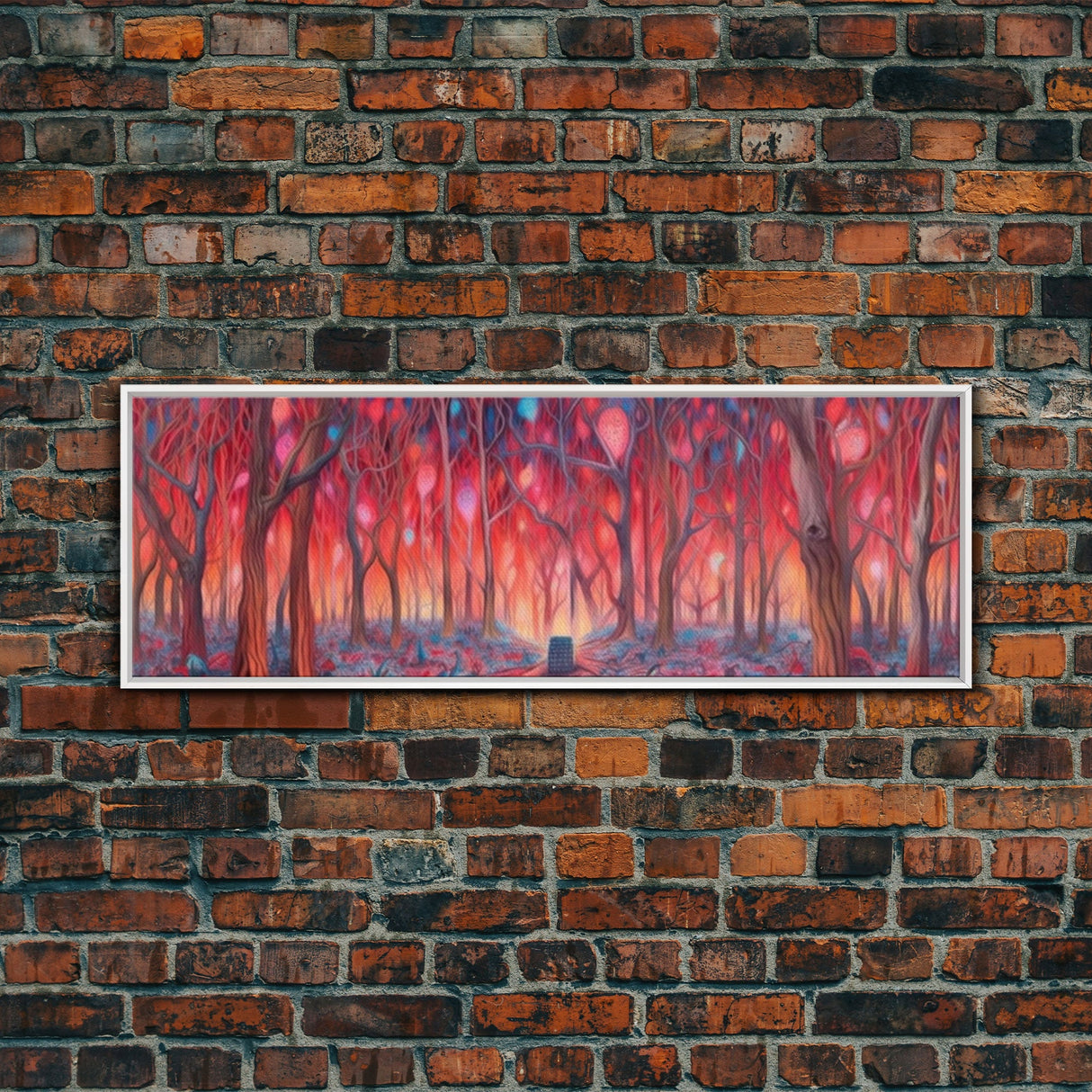 Enchanted Forest Art, Abstract Forest Art, Pink Forest, Pastel Wood, Wall Decor, Large Canvas Print, Panoramic, Wall Art, Canvas Print