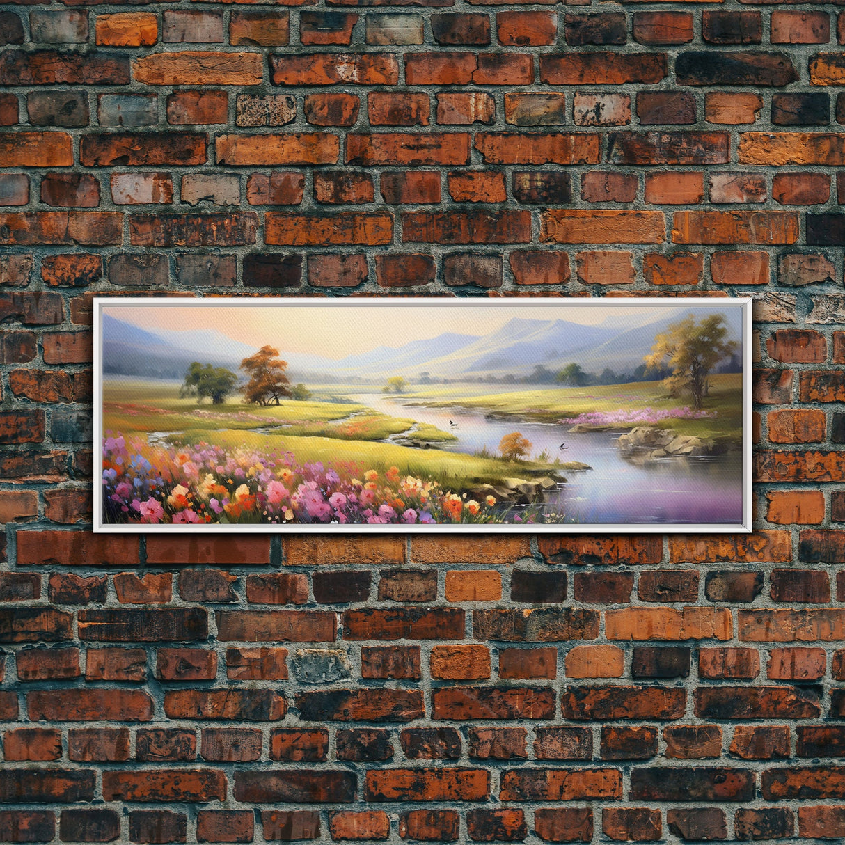 Panoramic Mountain and Forest Canvas Wall Art, Hill and Trees Canvas Wall Decor, Nature and Forest Decoration, Canvas Print Home Decor