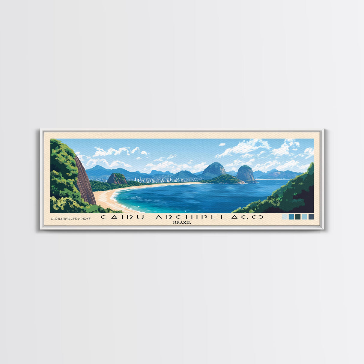 Cairu Archipelago, Brazil Panoramic Print, Vacation Gift, Brazil Wall Art, Beach Painting, Beach Decor, Large Wall Art, Wood Frame Art