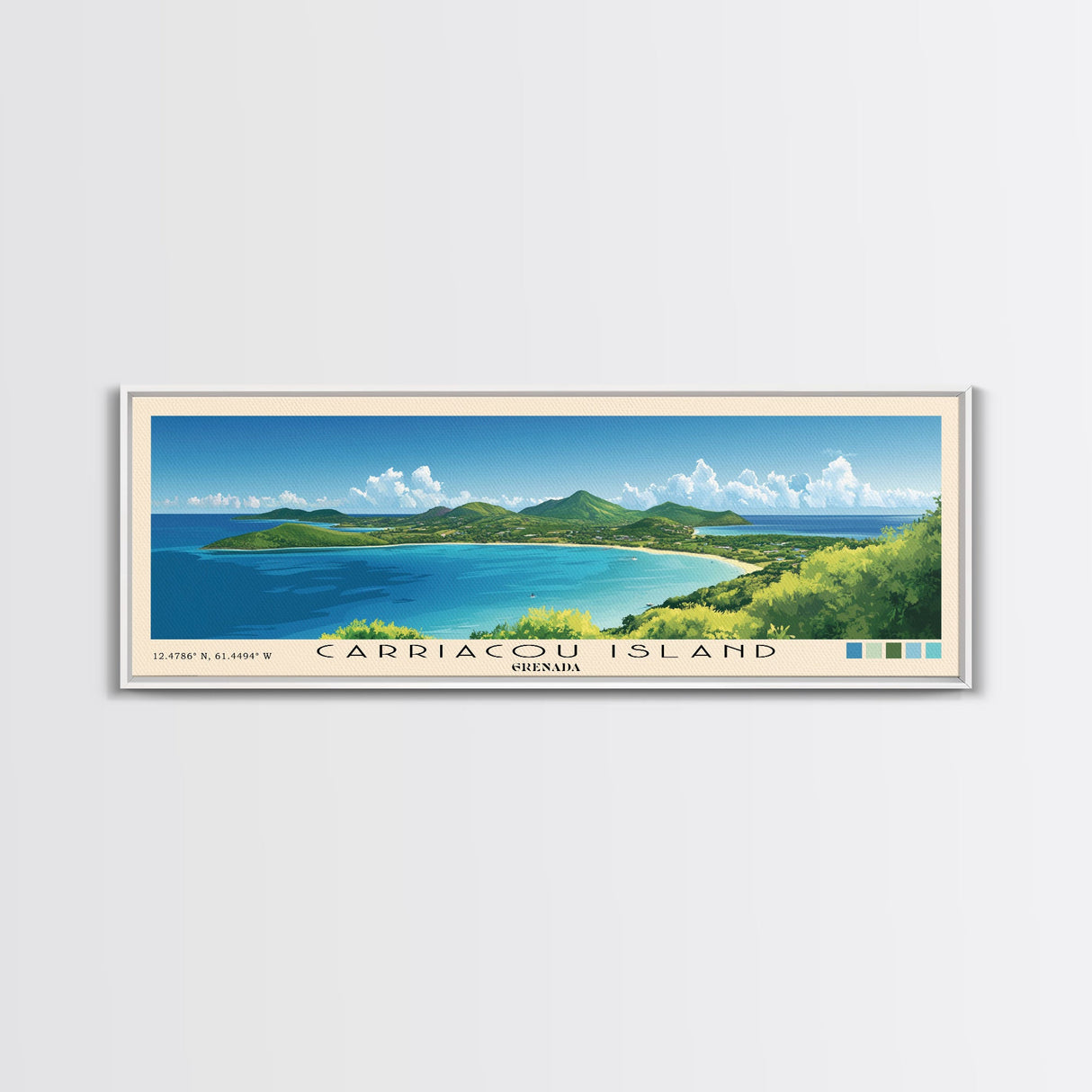 Carriacou Island, Grenada Panoramic Print, Vacation Gift, Grenada Wall Art, Vacation Wall Art, Vacatation Memories, Beach Decor, Beach Or Lakehouse Art