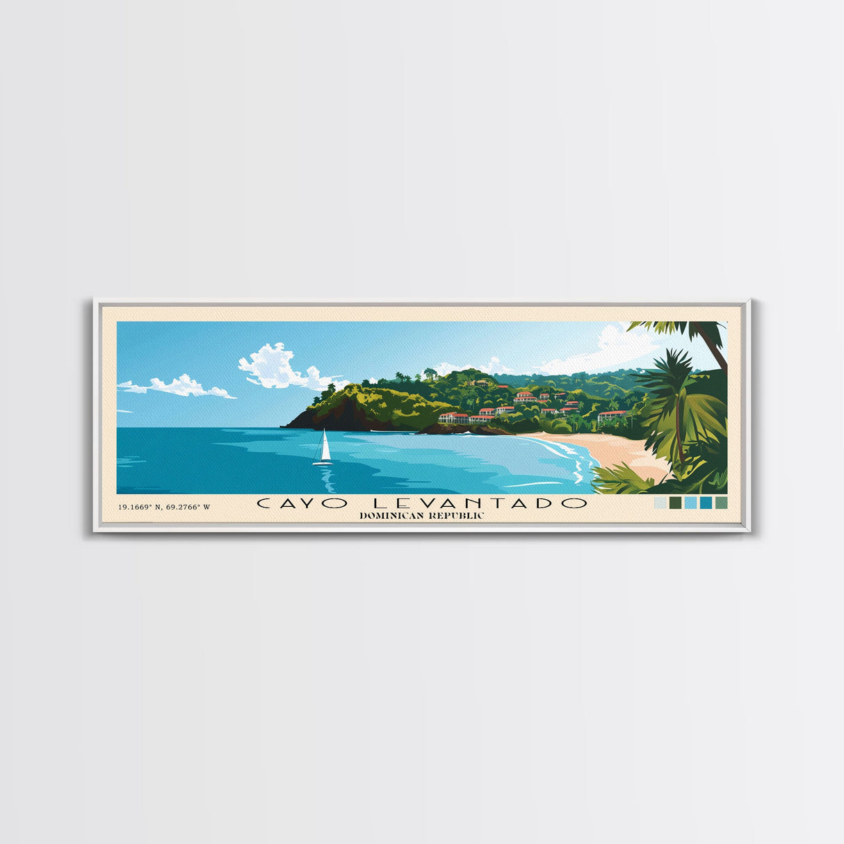 Cayo Levantado, Dominican Republic Panoramic Print, Vacation Gift, Dominican Republic Wall Art, Beach Painting, Beach Decor, Beach Or Lakehouse Art