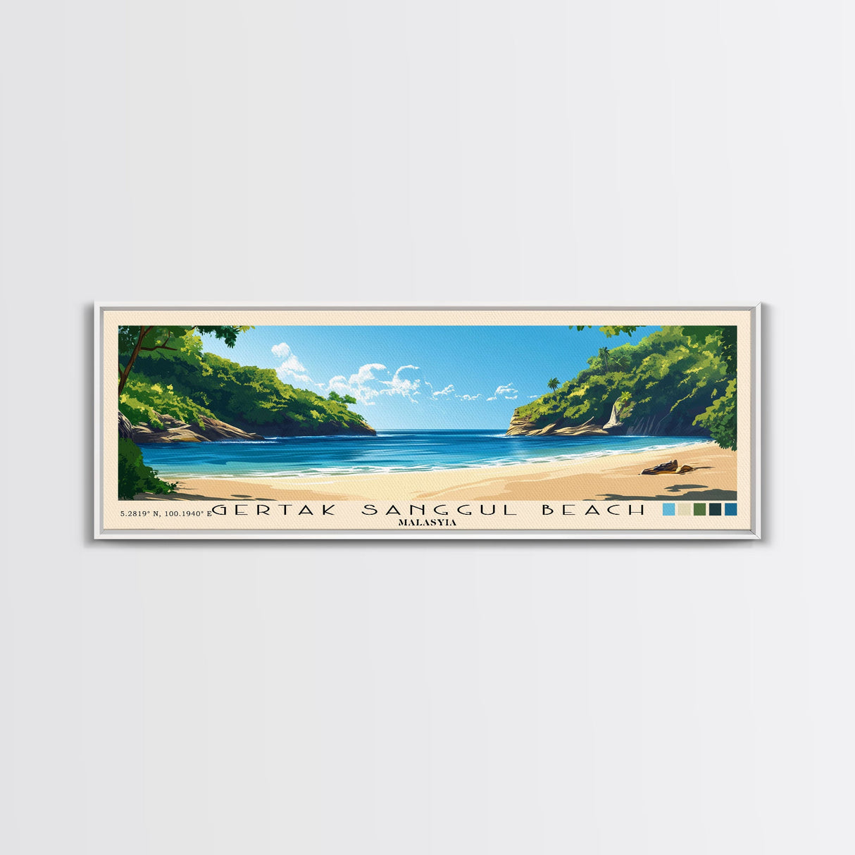 Gertak Sanggul Beach, Malasyia Panoramic Print, Vacation Gift, Malasyia Wall Art, Vacation Wall Art, Vacatation Memories, Beach Decor, Beach Or Lakehouse Art