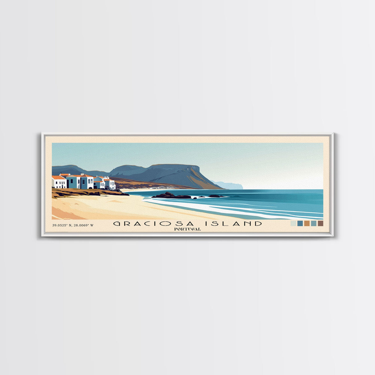 Graciosa Island, Portugal Panoramic Print, Vacation Gift, Portugal Wall Art, Vacation Wall Art, Vacatation Memories, Beach Decor, Beach Or Lakehouse Art